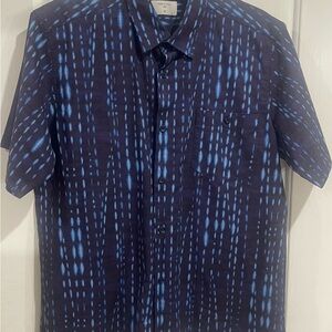 Men's Blue Patterned Shirt